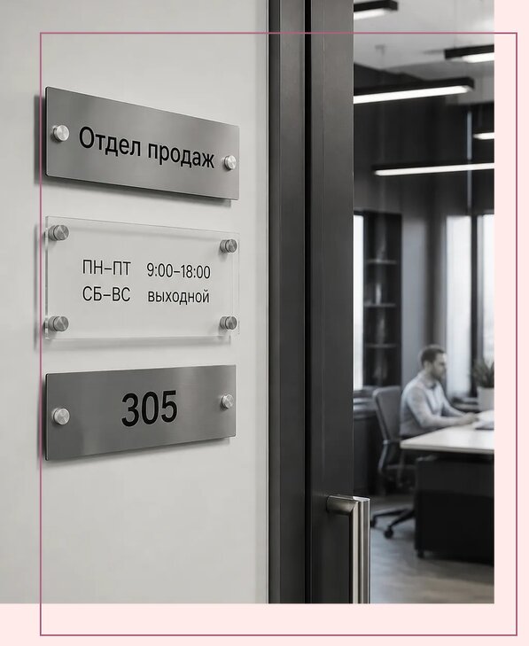 Офисные таблички на дверь в Алейске по цене от 5052 р. | Аванза-Лук